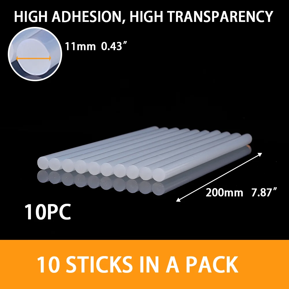 

10 шт. 7 мм/11 мм палочки для термоплавкого клея инструменты прозрачные для электрического термоплавкого клеевого пистолета инструменты для ремесла ремонт сплава DIY аксессуары