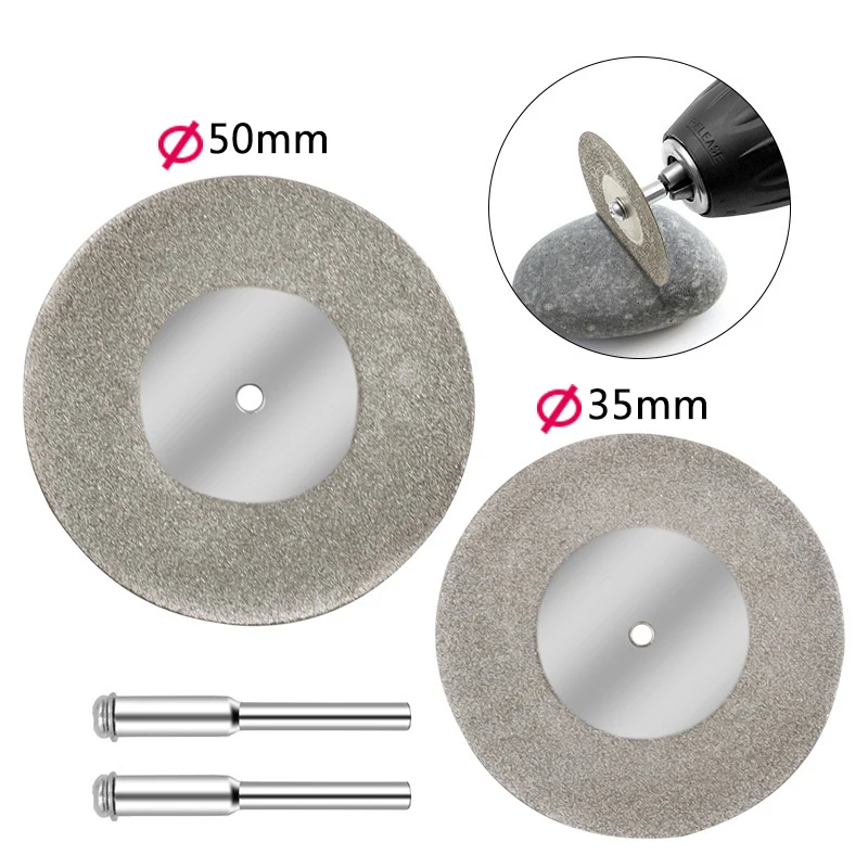 

5 шт. алмазный режущий круг, отрезные диски с покрытием, вращающийся инструмент с оправкой 16/20/25/35/50 мм для Dremel Sharp, паяльный шлифовальный диск