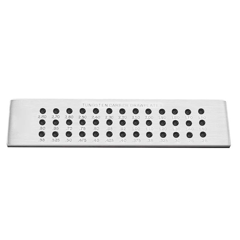 

41XC 39 Holes 0.26-2.80mm DIY Wire Drawplate Tungsten Carbide Steel Jewelry Wire Round Draw Plate for Jewelry Making Tools