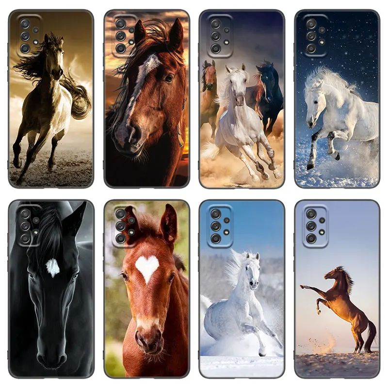 Running Horse Phone Case For Samsung Galaxy A04 A21 A30 A50 A52 S A13 A14 A22 A23 A32 A53 A73 5G A11 A12 A31 A33 A51 A70 A71 A72