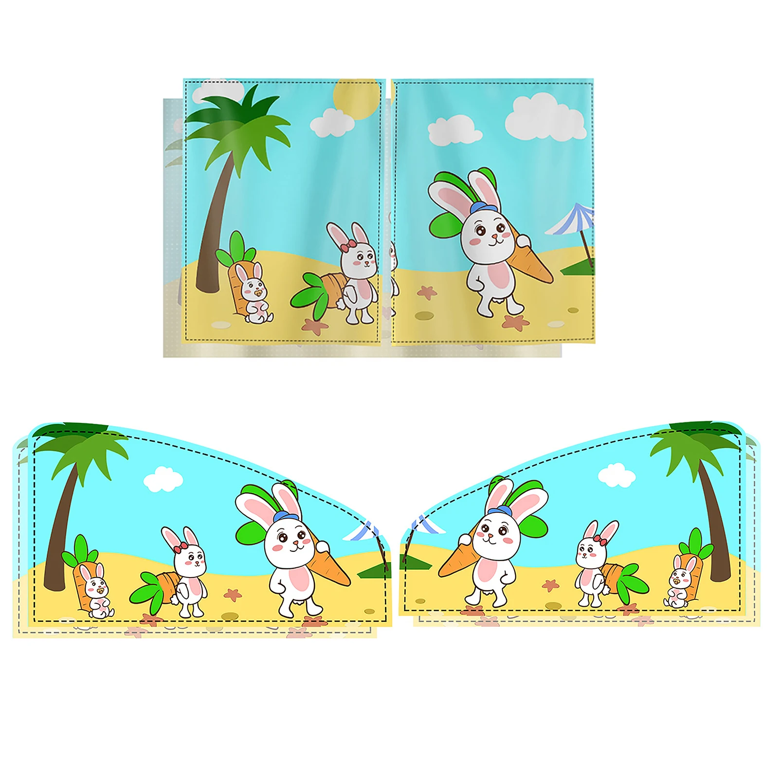 

Car Cartoon Cute Rabbit Magnet Side Window Sunshades Windshield Sunshade Rear Side Auto Window Sunshade Cover for Children