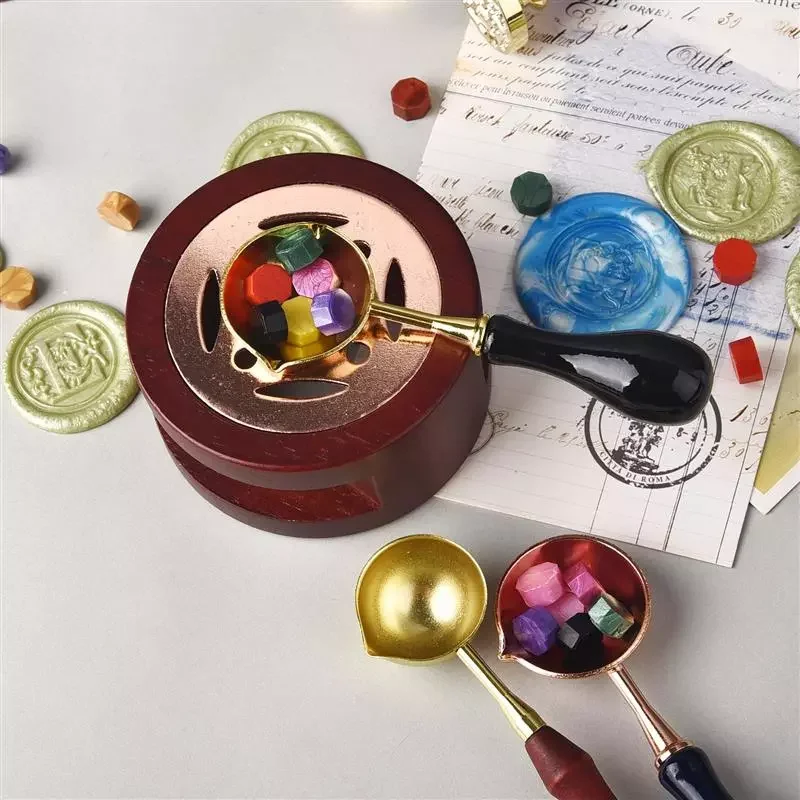 

New Wax Spoon Sealing Wax Seal Stamp Beads For Vintage Craft Envelope Wedding Wax Seal Ancient Sealing Wax Stamp Wooden Handle S