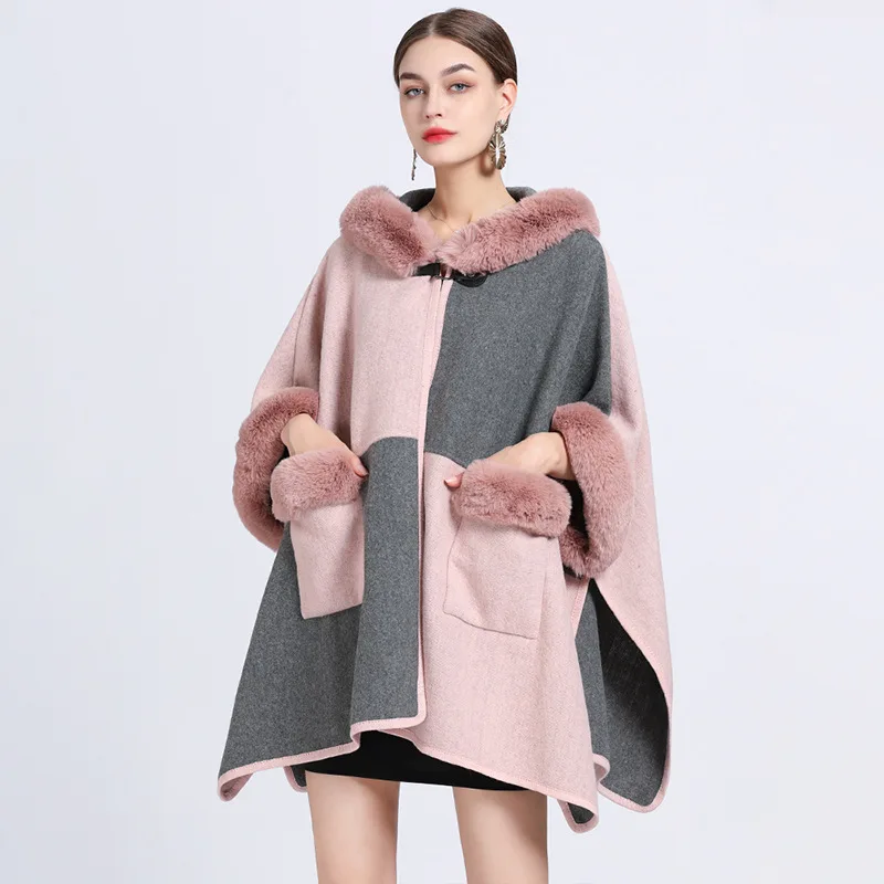 New Winter Long Sleeve Imitation Otter Rabbit Hair Coat Women Fashion Warm Fur Coats Outerwear Fake Fur Shawl Women Clothing