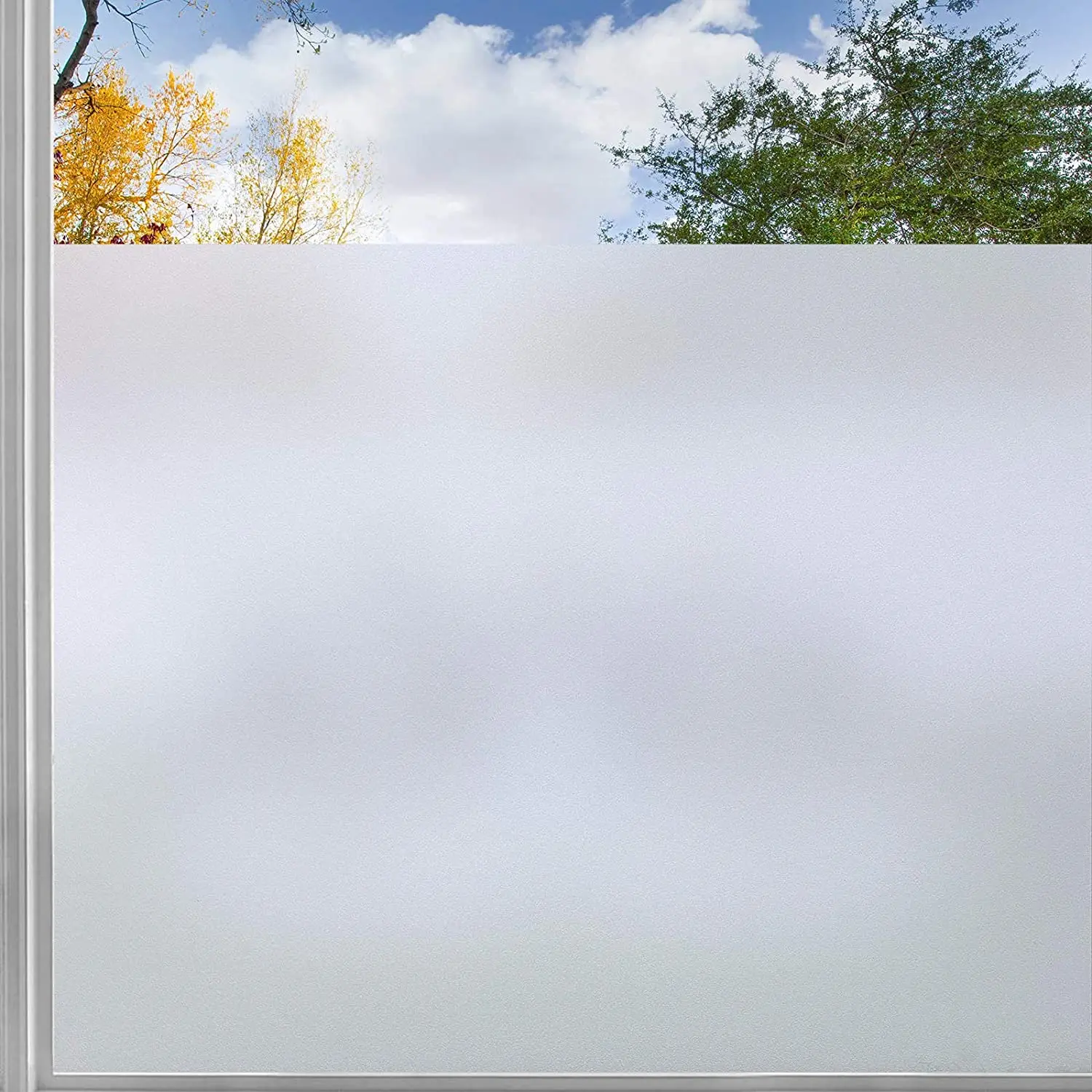 

Window Privacy Film Frosted Glass Film Removable Opaque Sun Blocking Glass Covering Non-Adhesive Static Cling Vinyl Decals