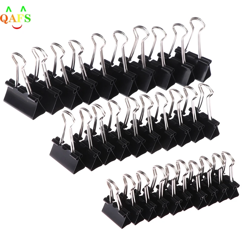 

10pcs/lot Black Metal Binder Clips Notes Letter Paper Clip Office Supplies Binding Securing Clips 19mm/ 25mm/ 32mm