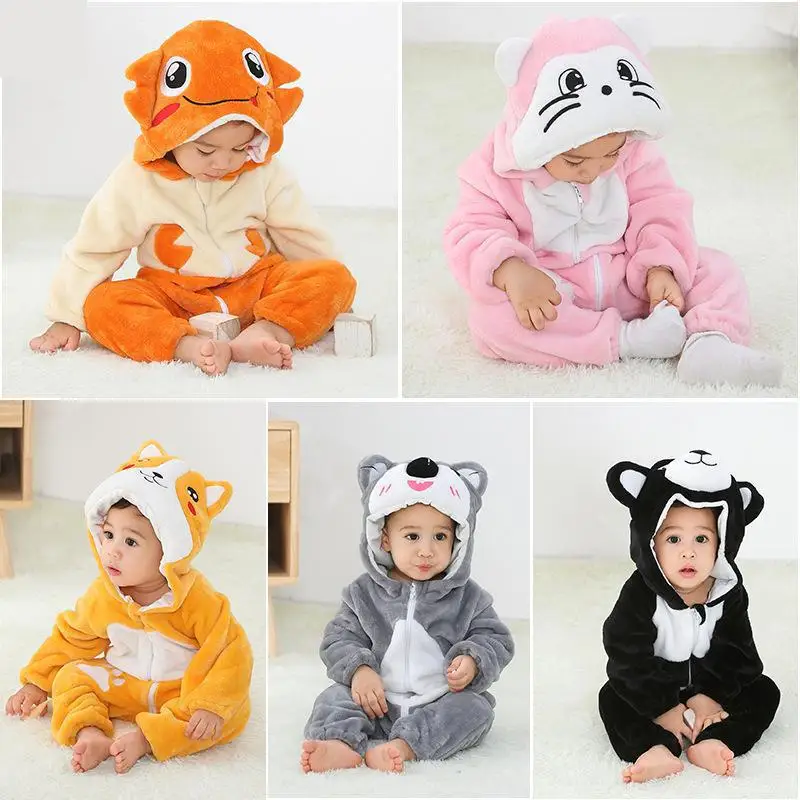 

Newborn Baby Romper Flannel Soft Animal Jumpsuit Cute Cartoon Kids Sleeper Winter Warm 0-24M Children's Homewear Clothes Didida