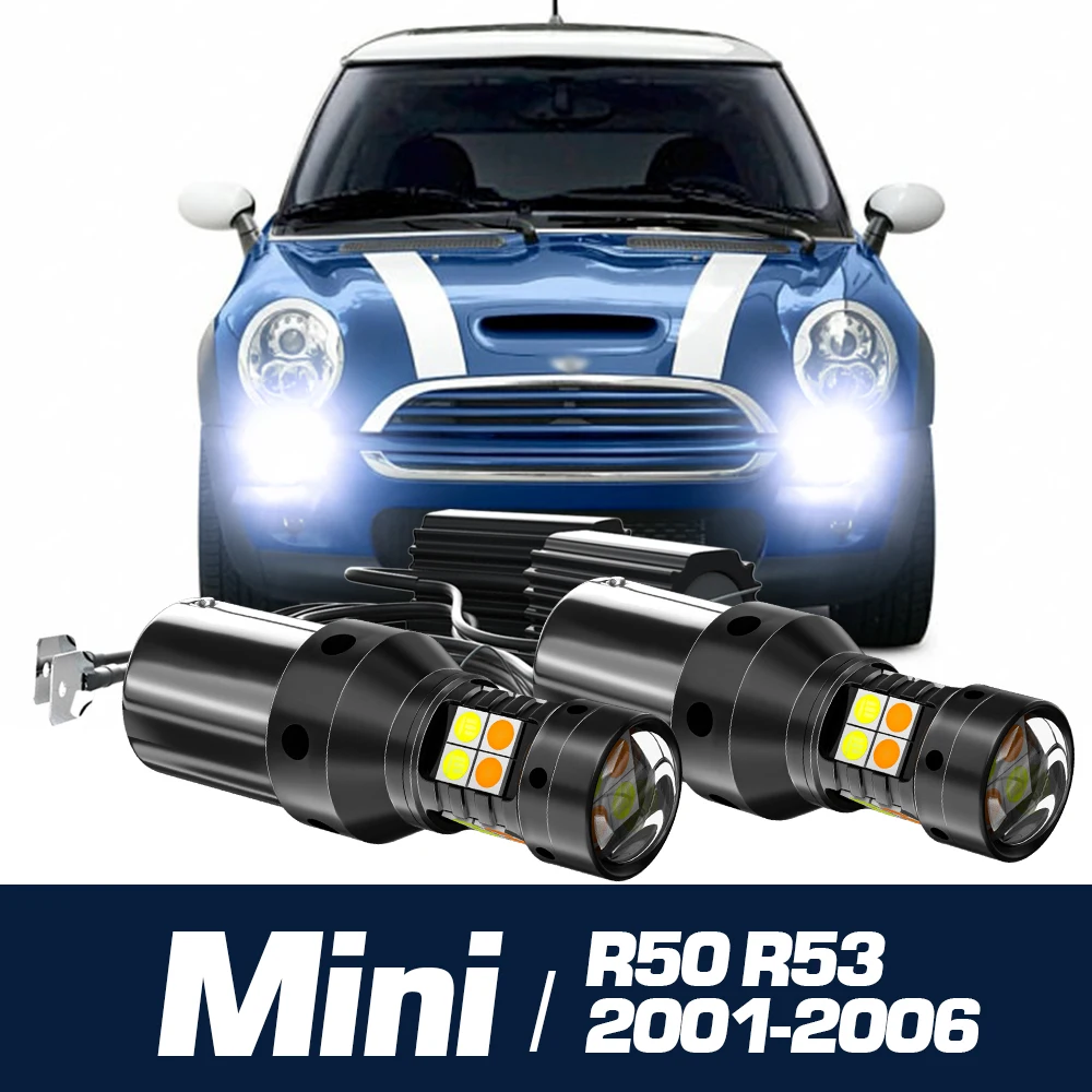 

2x LED Dual Mode Turn Signal+Daytime Running Light Canbus Accessories DRL For Mini Cooper R50 R53 2001-2006 2002 2003 20004 2005