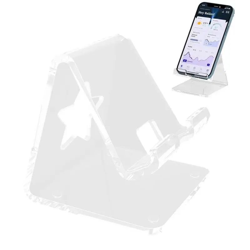 

Acrylic Phone Holder Desktop Phone Holder Desk Phone Stand Portable Desk Accessories Clear Phone Holder For Kitchen Phone Desk