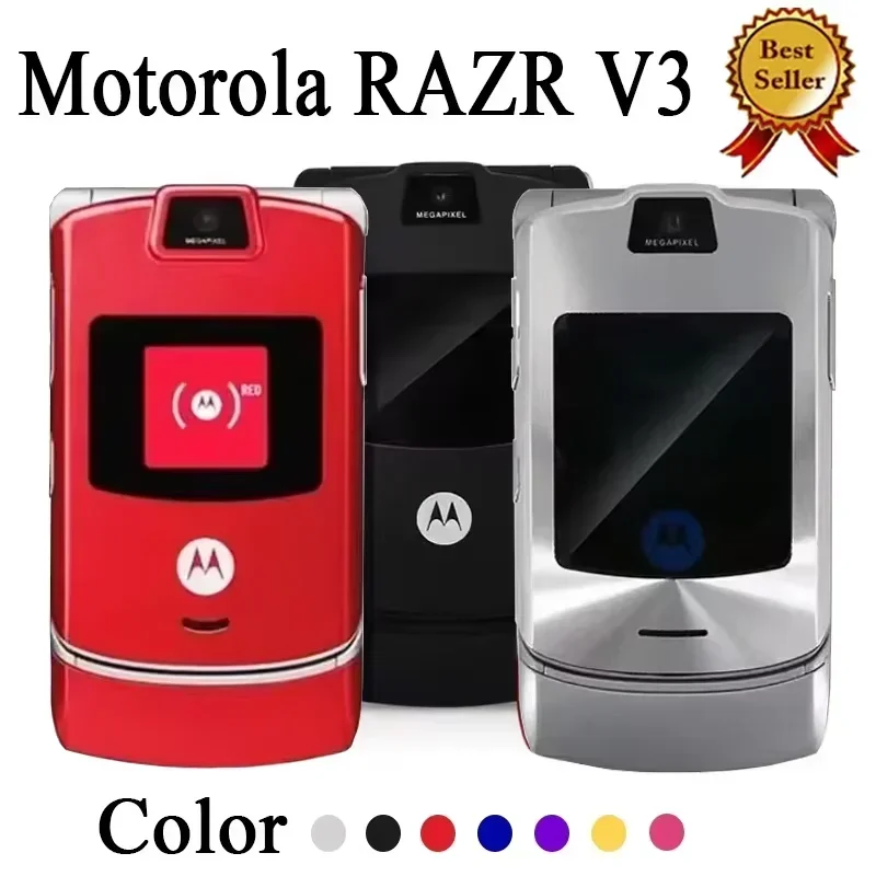 MOTOROLA RAZR V3 Восстановленный 90% новый оригинальный разблокированный раскладушка Bluetooth мобильный телефон GSM 85090018001900 телефон хорошего качества (art.: 3920cd2b0fb38) - 3920cd2b0fb38