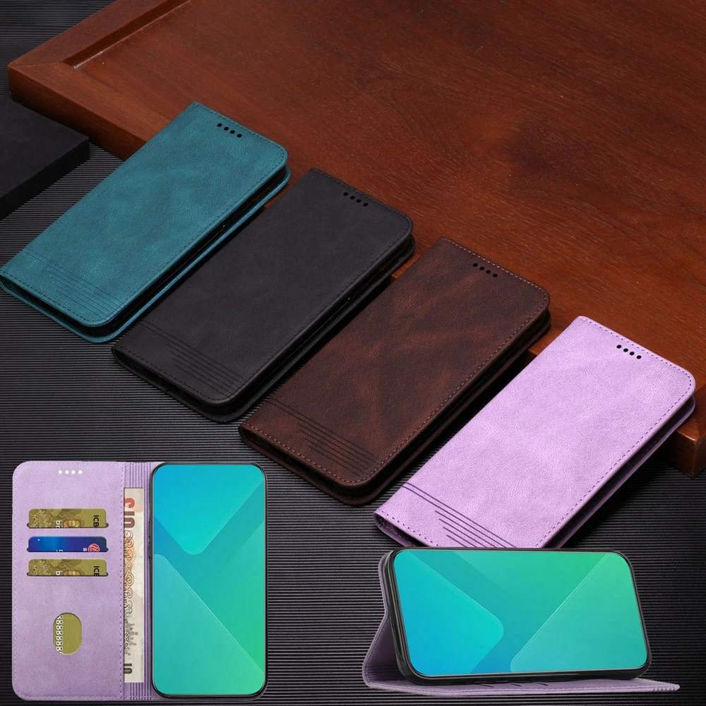 

Leather Flip Phone Book Case for Samsung Galaxy A03S A13 A33 A53 A22 A32 A12 A52S 5G Case Luxury Line Magnetic Wallet Back Cover