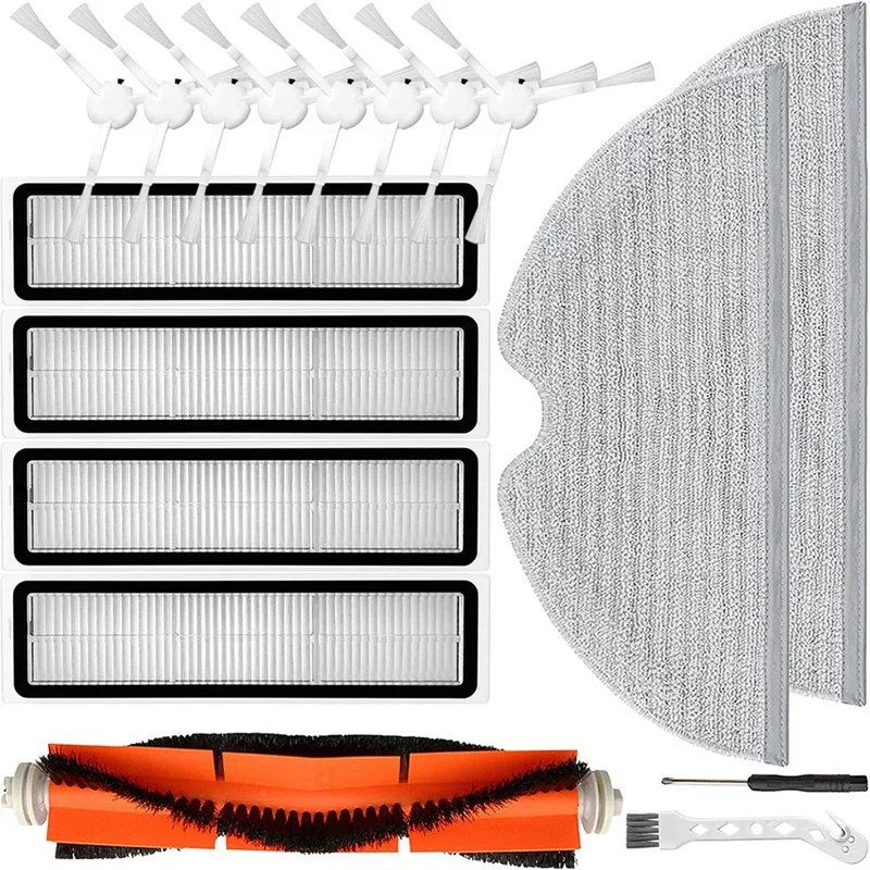 

Accessories Replacement for Xiaomi Dreame D9 Robot Vacuum Cleaner(1 Main Brush, 8 Side Brushes, 4 Filters, 2 Mops Cloth)