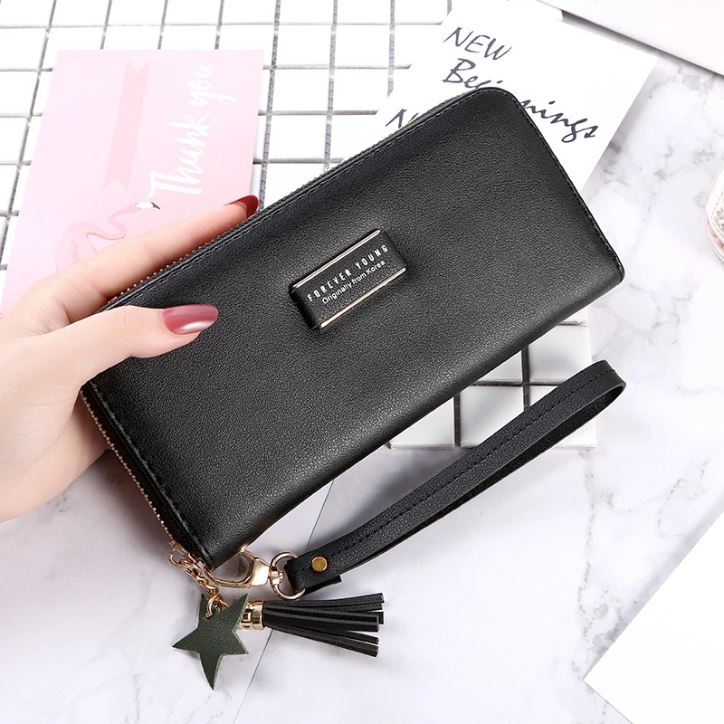 

Ladies Zipper Purse Large Capacity Practical Hand Wallet Woman PU Leather Fashion Female Long Section Wallet Women Wallet 2022