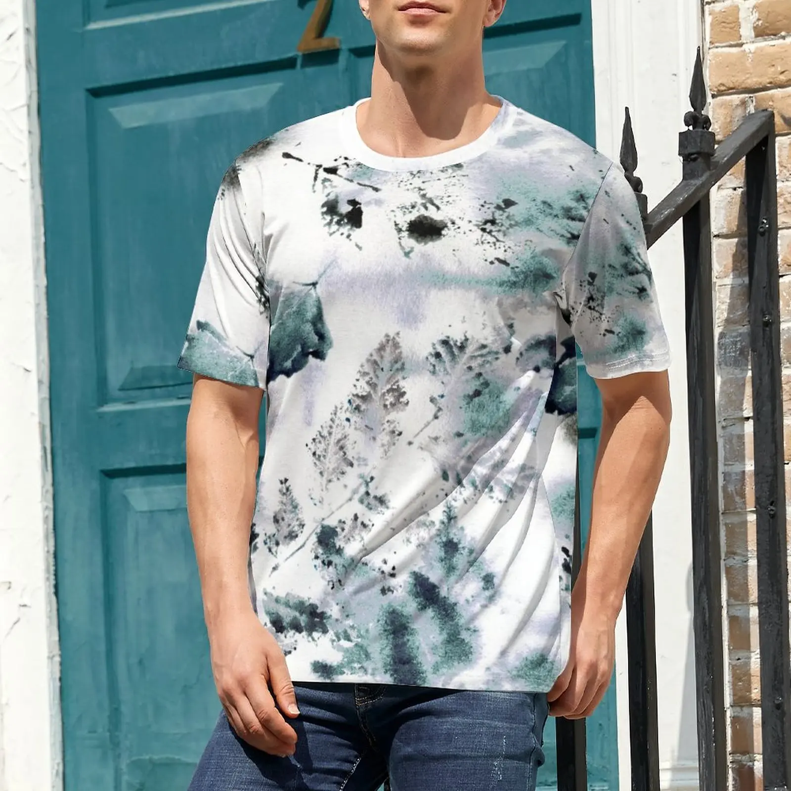 

Fashion T-shirt Fun Gift For Men Round Collar Short Sleeve Summer Comfortable Printed Cotton Street Casual Daily Soft Seaside