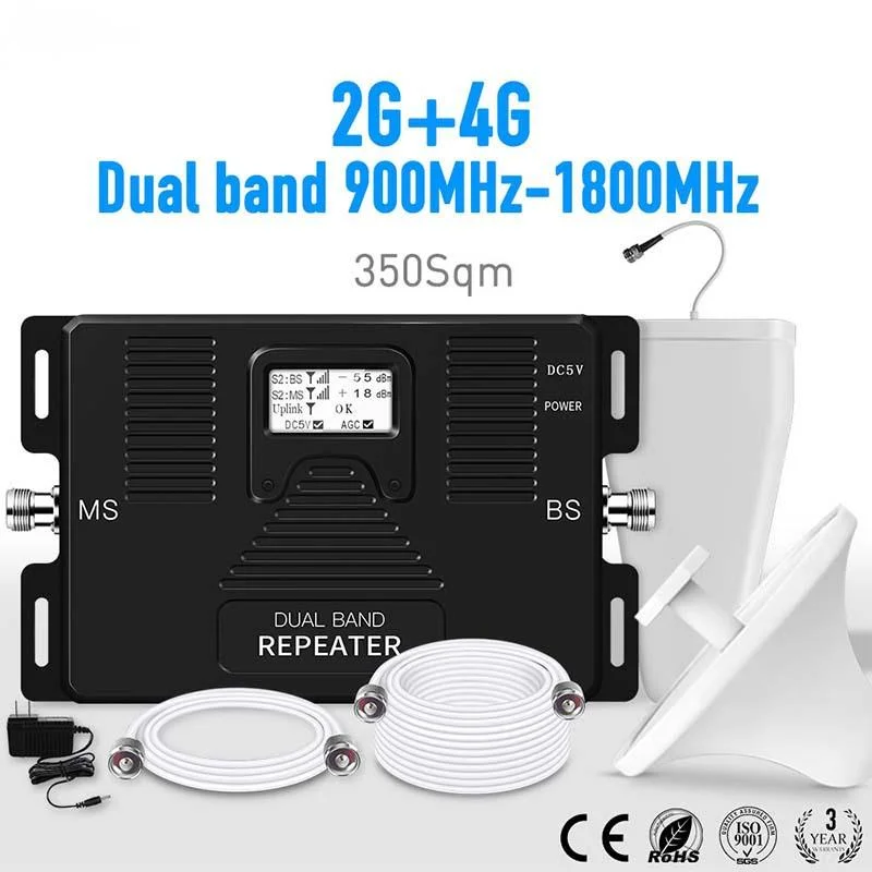 Двухчастотный усилитель сигнала мобильного телефона 900/1800 МГц приема 2G4G