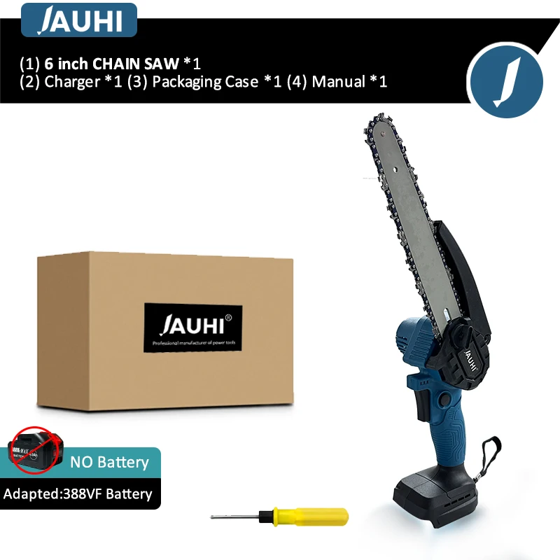 

JAUHI Беспроводная цепная пила 8 дюймов для аккумулятора Makita 18В