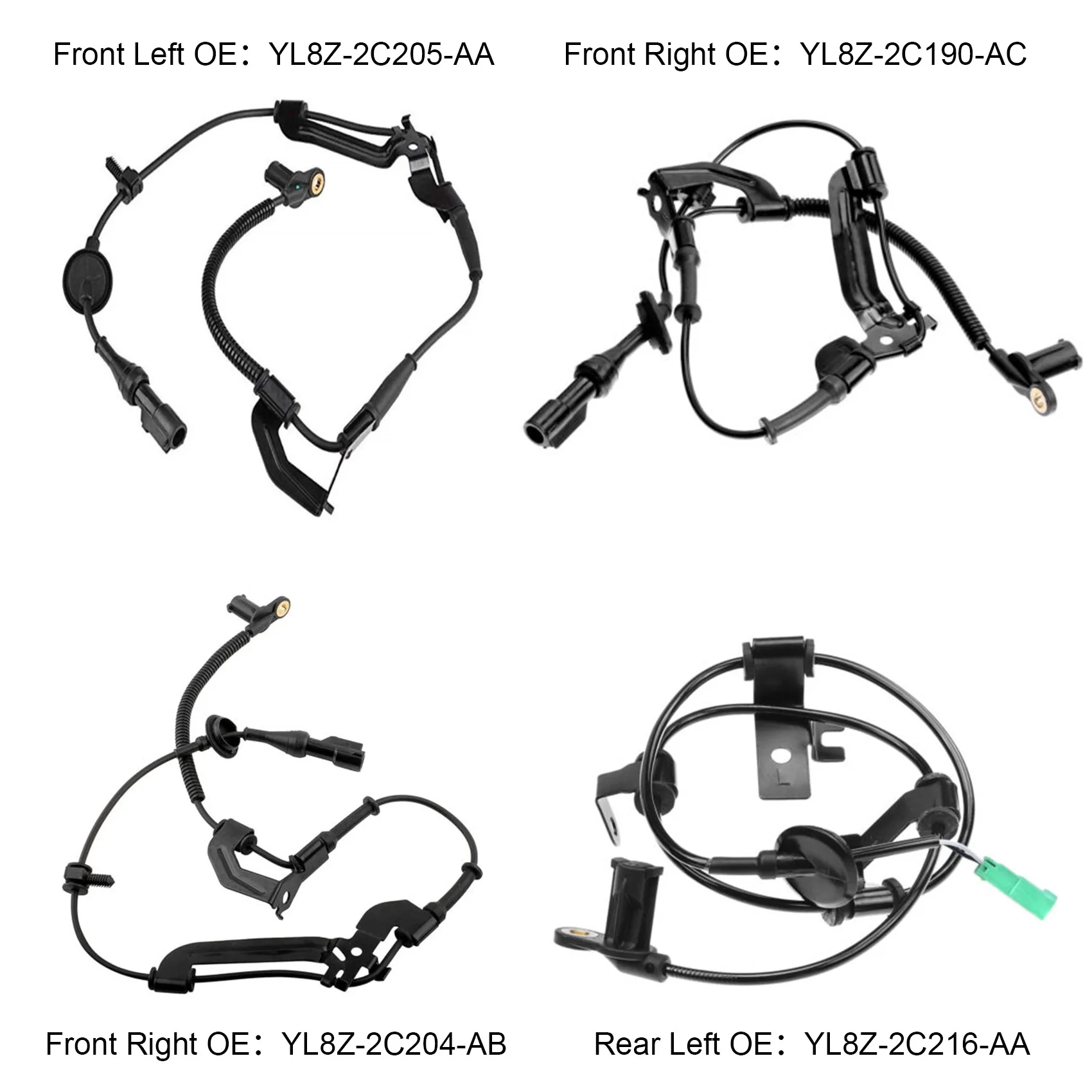 

4Pcs Wheel Speed Sensor for Ford Escape Mercury Mariner Mazda Tribute YL8Z-2C190-AC,YL8Z-2C204-AB ,YL8Z-2C205-AA