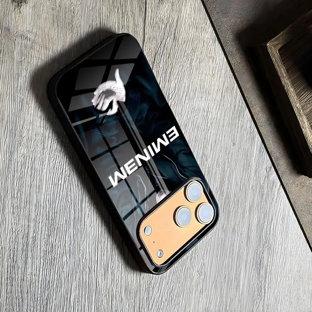 Чехол для телефона с рэп-принтом в стиле хип-хоп (Эминем) из PC+TPU для iPhone 17 Air, 16, 15, 17, 14 Pro, New Max, 13, 12, 11, X, XS, XR, Plus, а также для Samsung (art.: 3920d9f3ca5bd) - 3920d9f3ca5bd
