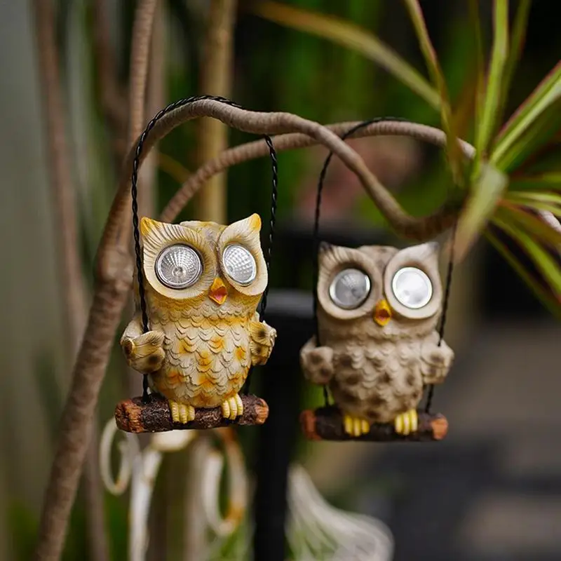 

Owl Solar Lights Outdoor Owl Solar Yard Light Garden Hangings Resin Light For Waterproof Outdoor Smart Photosensitive Lighting