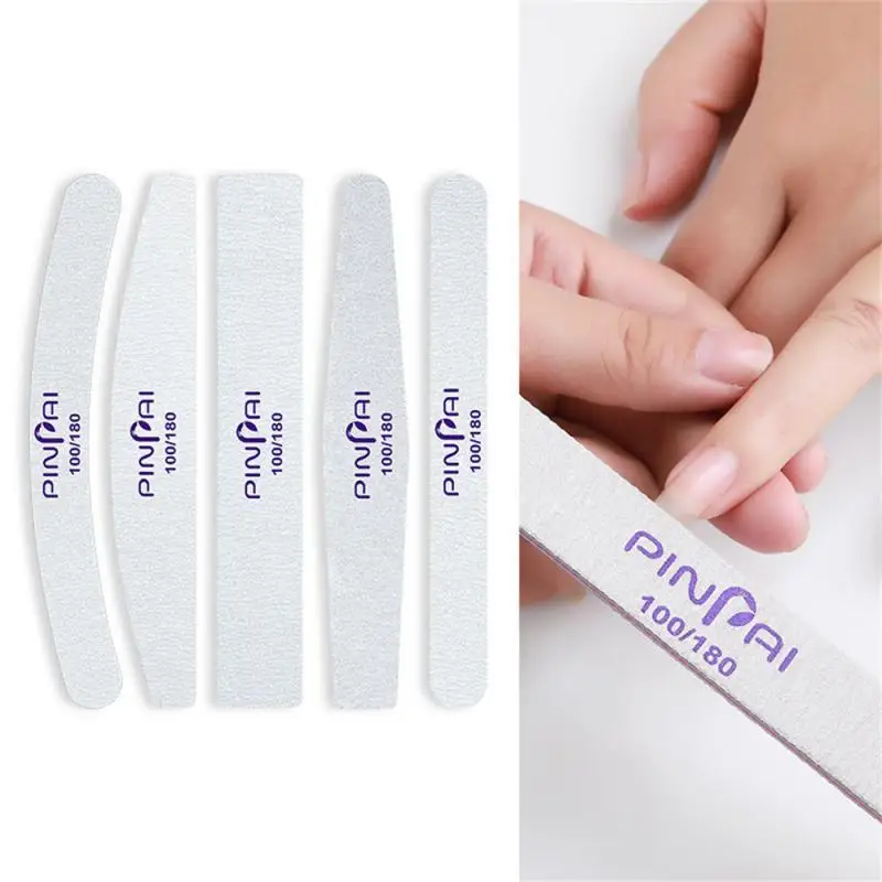 

5types Professional Half Moon Nail File 100/180 Sandpaper Lime A Ongle Sanding Polishing Files Nail Equipment Manicure Nail Tool