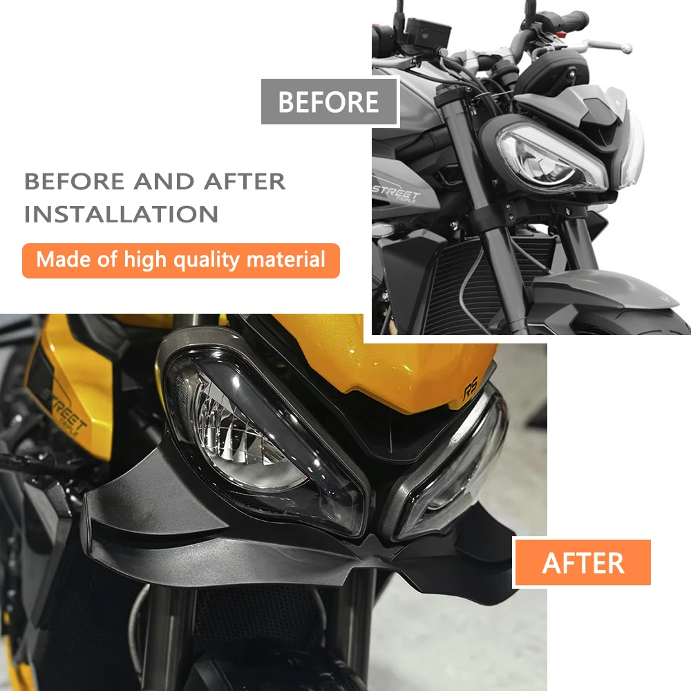 Для мотоцикла Street Triple 765RS 765R 765 R 765 RS 2020-2025 годов выпуска: передний спойлер, переднее тормозное крыло, винглет, дефлектор прижимной силы. (art.: 3920dd215cc88) - 3920dd215cc88