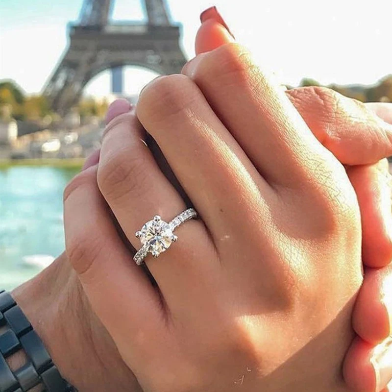 

Female Wedding Jewelry Accessories Gift Trendy Claws Design Crystal Zircon Engagement Rings for Women Fashion Women Ring