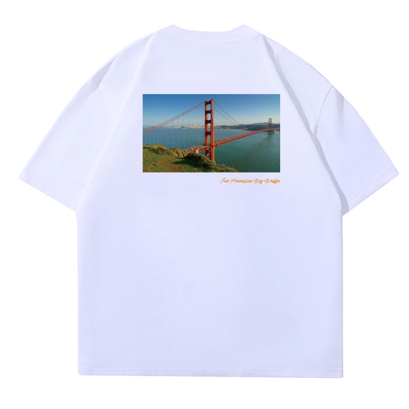 

Летняя мужская футболка Yohji Yamamoto Y3 2023, Калифорнийский мост, город, ограниченный уличный тренд с принтом, футболка с коротким рукавом для мужчин и женщин