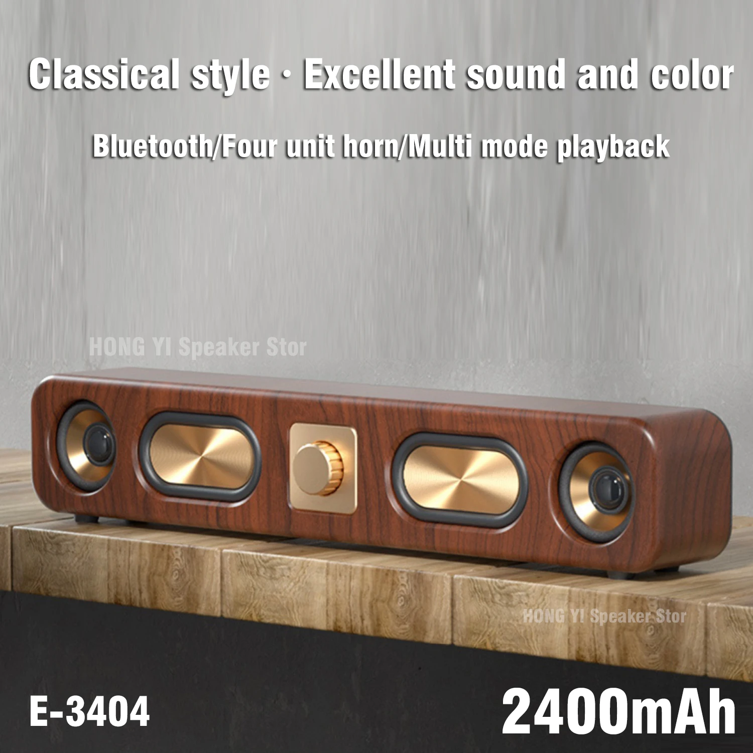 

Portable High Sound Quality Multifunction TV Computer Subwoofer Sound Surround Music SoundBar Wireless Wooden Bluetooth Speakers