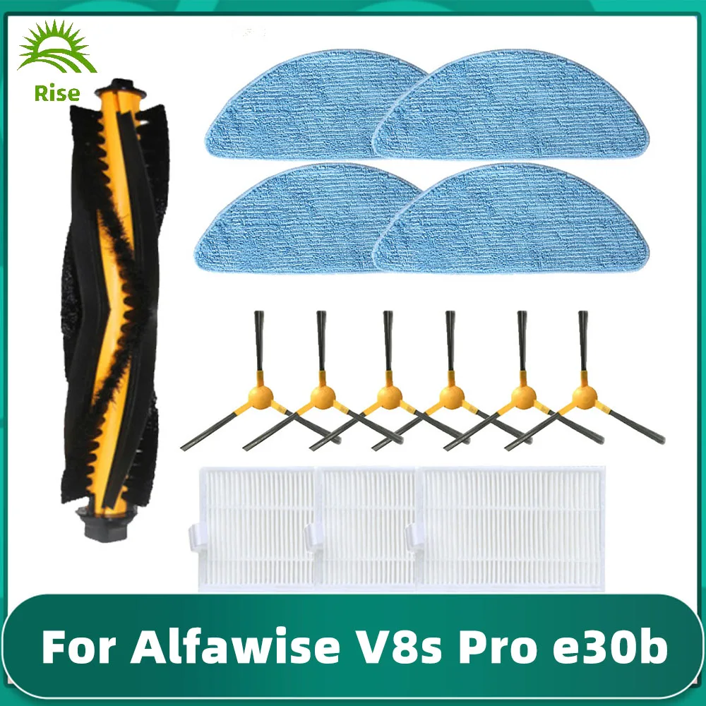 

For Alfawise V8s Pro E30B Main Brush Roller Side Brush HEPA Filter Mop Cloths Vacuum Spare Parts Replacement