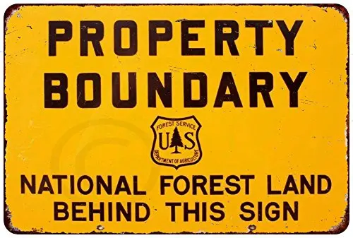 

Custom Kraze Property Boundary National Forest Vintage Reproduction Metal Sign