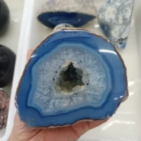 natural l blue agate crystal cave crystal raw stone mineral decoration gift