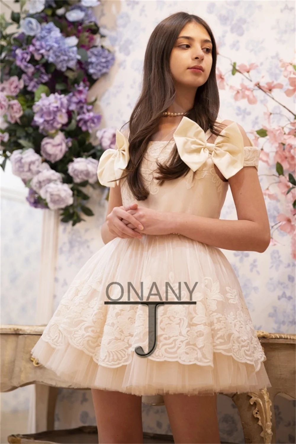 

Женское платье с открытыми плечами JONANY, модное платье принцессы из тюля с квадратным воротником и бантом на заказ