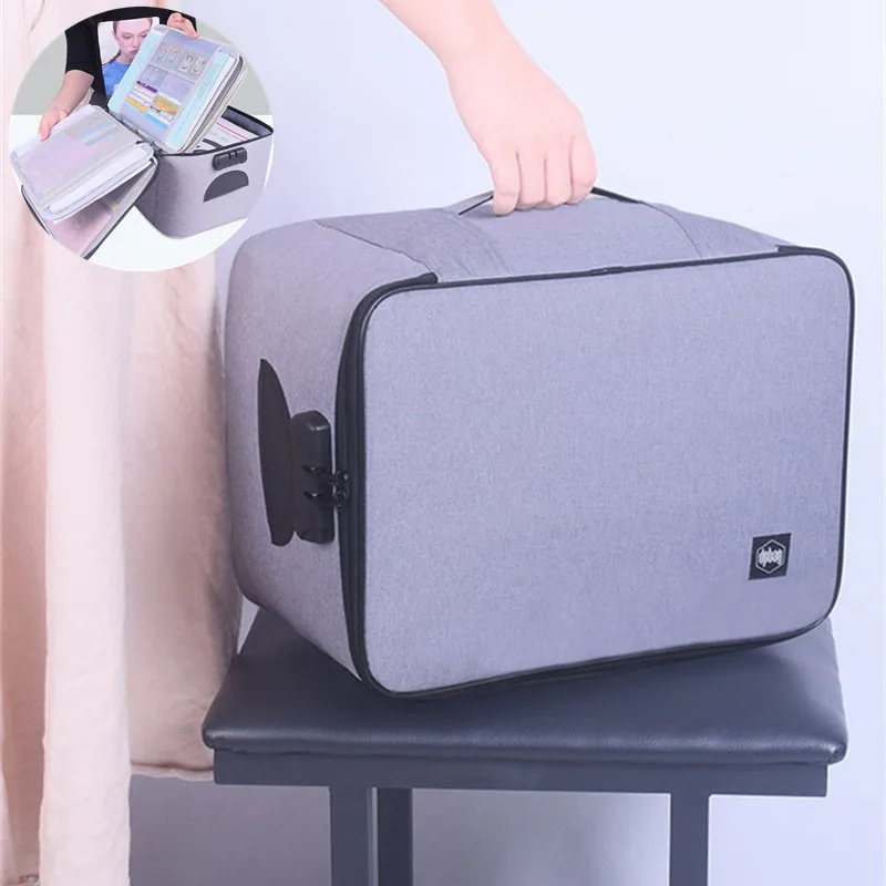 Travel Business Briefcase A4 Document Bag Waterproof Oxford Tote Men Women's Electronic Product Storage Pouch Office Organizer