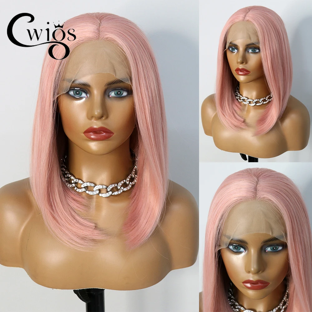 

Парик Синтетический розовый для девушек 13x4, фронтальная кружевная лента, прямой, короткий, жаропрочный, с натуральными волосами, с прицепом, для ролевых игр