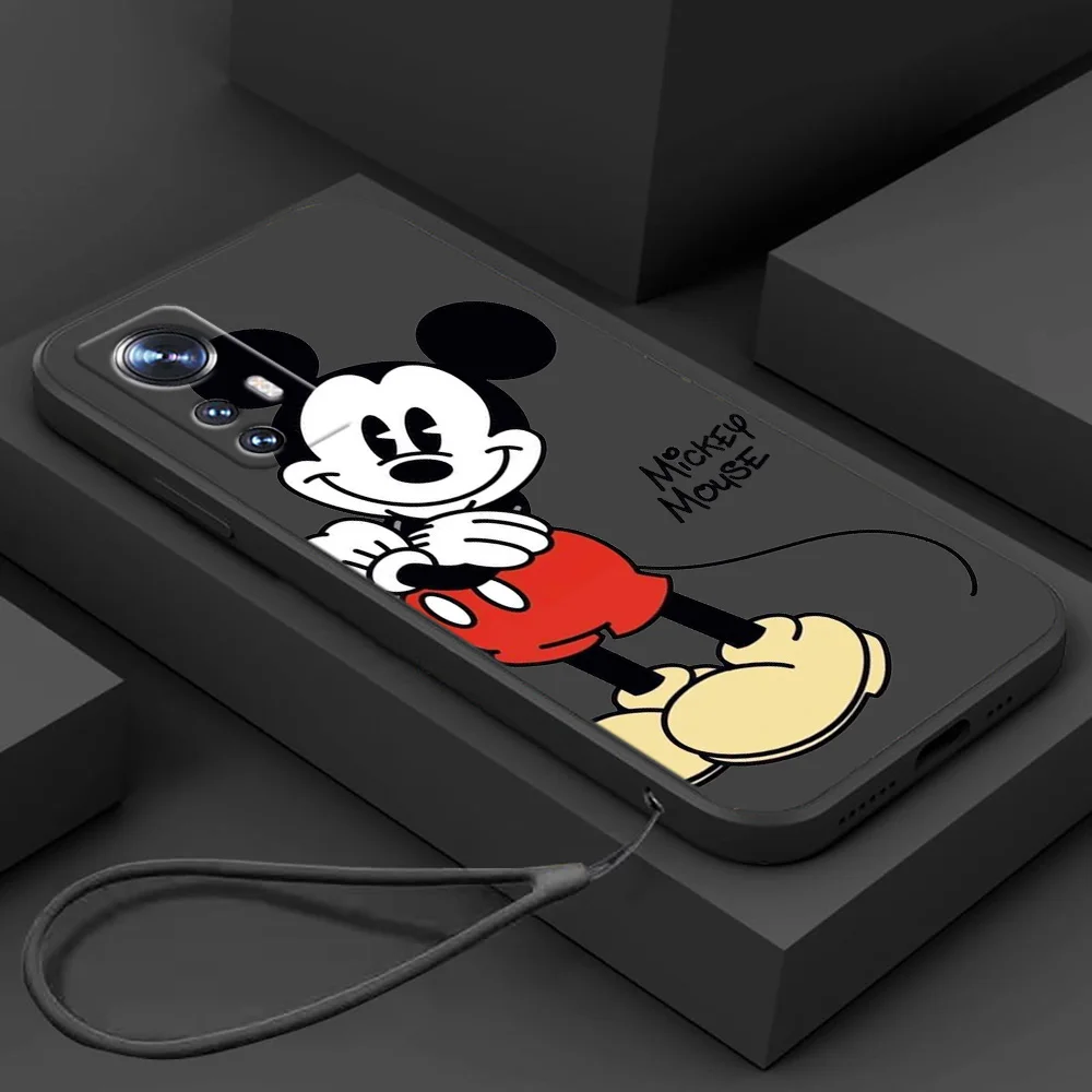 

NEW Mickey Mouse Disney Phone Case For Xiaomi Mi 12T 12S 12 11T 11 10T 10S 10 9 Ultra Lite Pro Liquid Rope Funda Cover