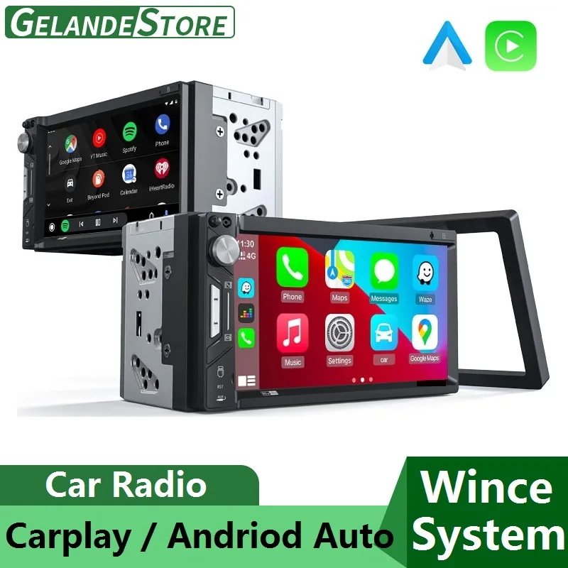 

Автомагнитола 2din универсальный MP5 плеер Carplay Android авто Bluetooth FM-Радио сенсорный экран автомобильный стереоприемник для Nissan Toyota