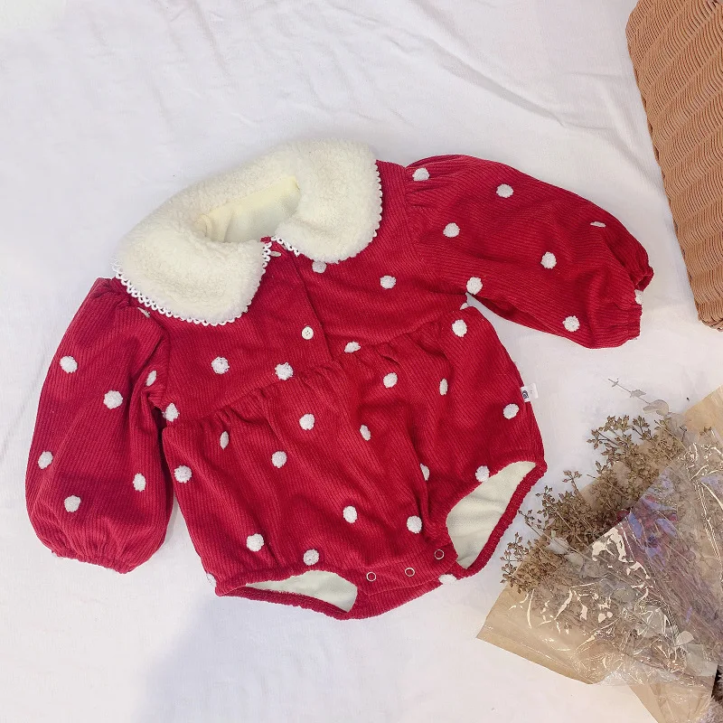Freely Move 2022 Winter New Baby Girl Clothes Toddler Girls Bodysuit Christmas Newborn Girls Princess Jumpsuit Baby One Piece