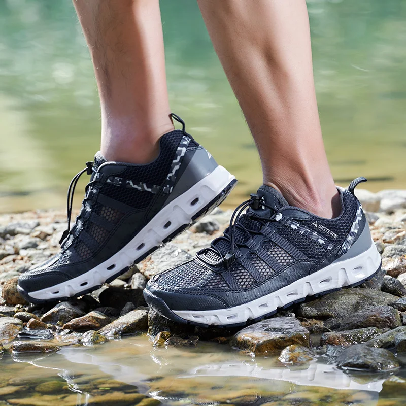 2022 Summer Men's Mesh Hiking Shoes Quick dry Anti-Slip Wading Shoes Men Breathable Upstream Shoes Men Women Hiking Sneakers