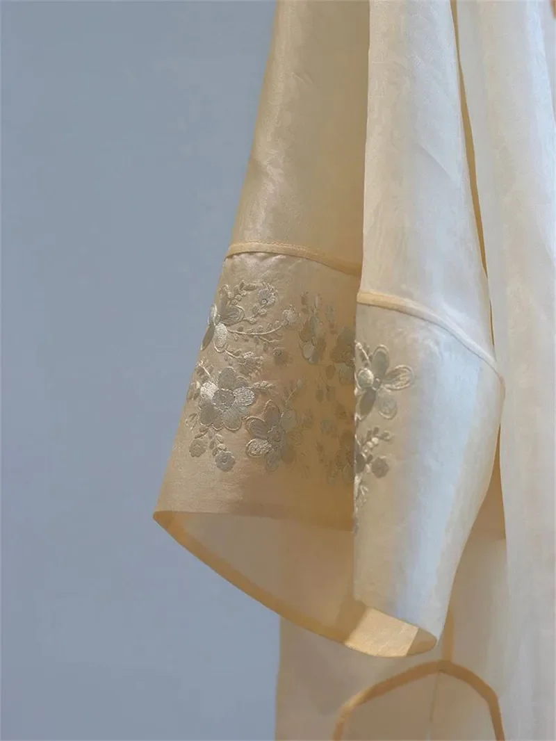 Limiguyue летняя китайская шелковая блузка на шнуровке рубашки с длинными рукавами и