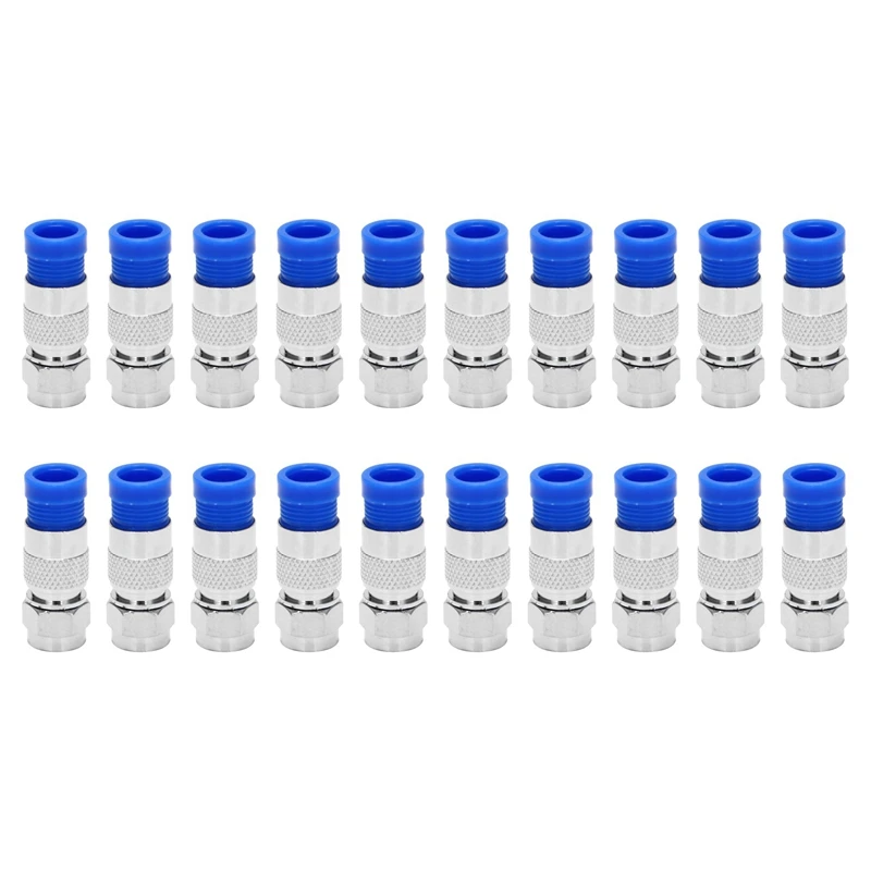 

Коаксиальный Компрессионный фитинг Rg6 ТИПА F, 20 шт. в упаковке (синий)