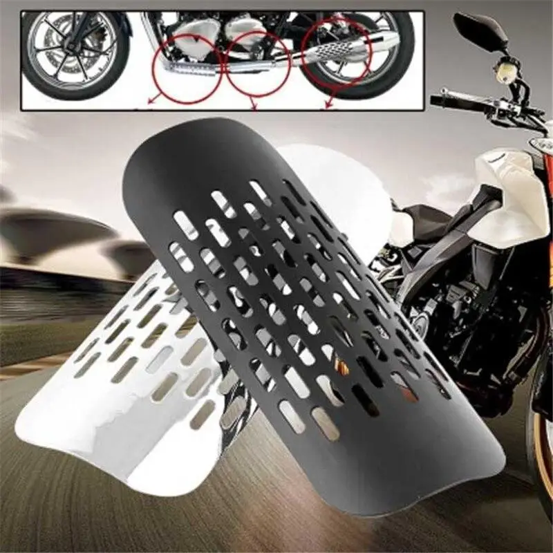 

Motorcycle Exhaust Pipe Heat Shield Cover Guard Muffler Anti-scalding Cover Thermal Protection With Universal Stainless Ties