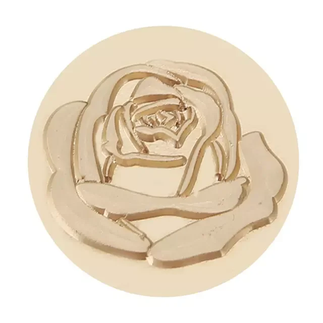 

European Seal Wax Seal Stamp Head Flower Fire Paint Wooden Handle Set For Wedding Invitation Signature Kids Toy