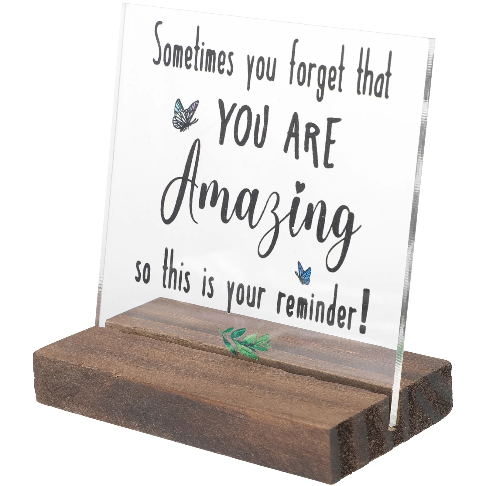 

Inspirational Desk Decor Sign Encouragement Cheer Up Plaque Office Table Decoration with Stand