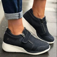 new women casual shoes mesh breathable shoes woman zipper women sneakers comfortable ladies flat shoes non slip female sneakers