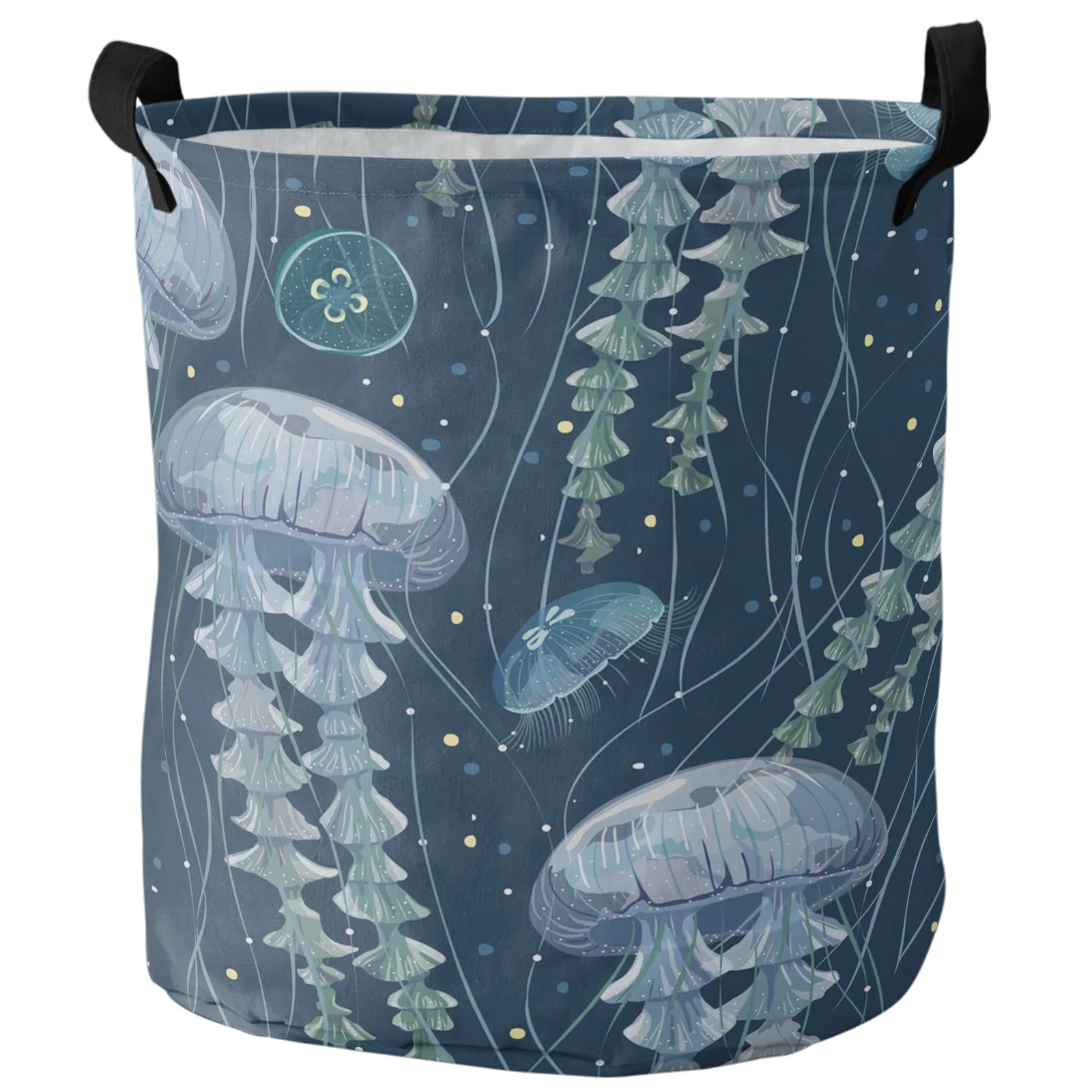 

Темно-синяя складная корзина для белья Jellyfish, органайзер для игрушек, корзина для белья для грязной одежды, корзины для хранения