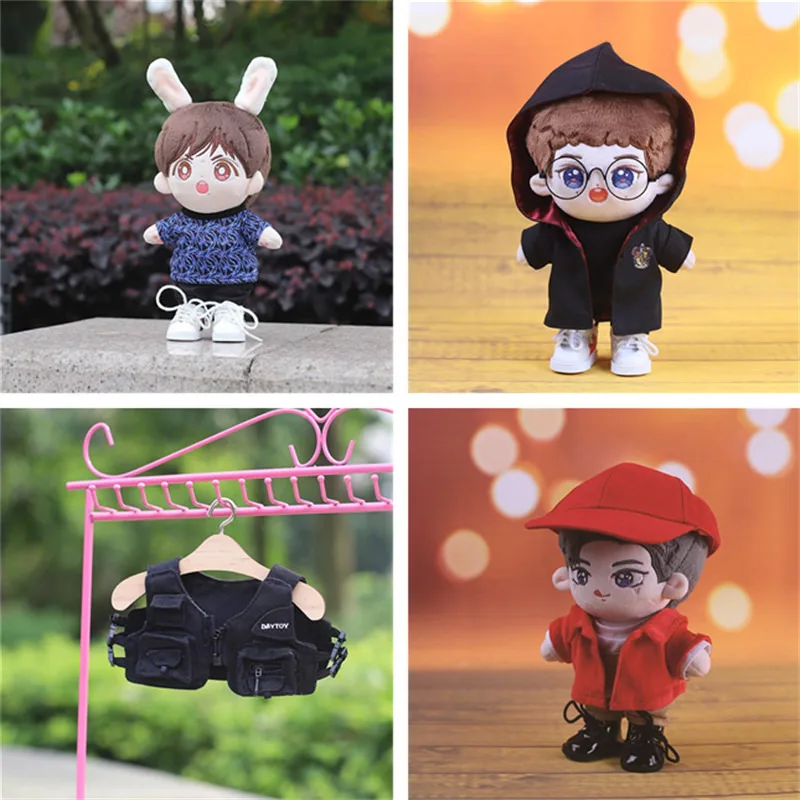 

20CM star idol cotton doll clothing fashion hooded trench coat set 20CM cartoon doll accessories