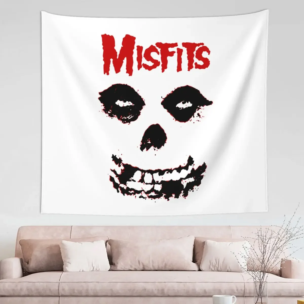 

Misfits Skull Tapestry Wall Hanging Print Fabric Tapestries Boho Blanket Dorm Decor 95x73cm