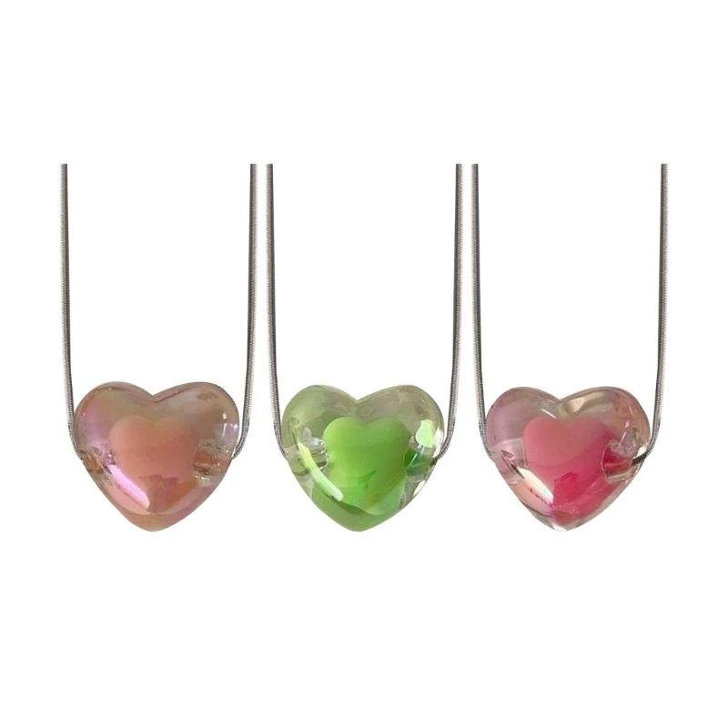 

Cold Wind Double-Sided Love Heart Necklace Female Ins Niche Design Steel Colorfast Clavicle Chain Accessories