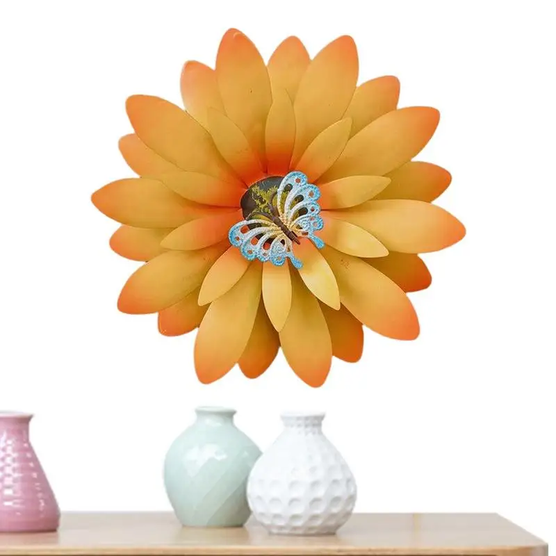

Wrought Iron Sunflower Wall Hanging Metal Flower Wall Sculptures Art Decorations For Kitchen Living Room Bedroom