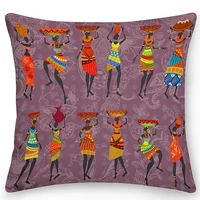 double side print ethnic african women polyester pillowcase home decor pillowcase car sofa cushion cover home textile pillowcase