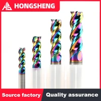 3 flute dlc coating colorful high efficiency cnc multicolour u type milling cutter bits for aluminum end mill endmills tungsten